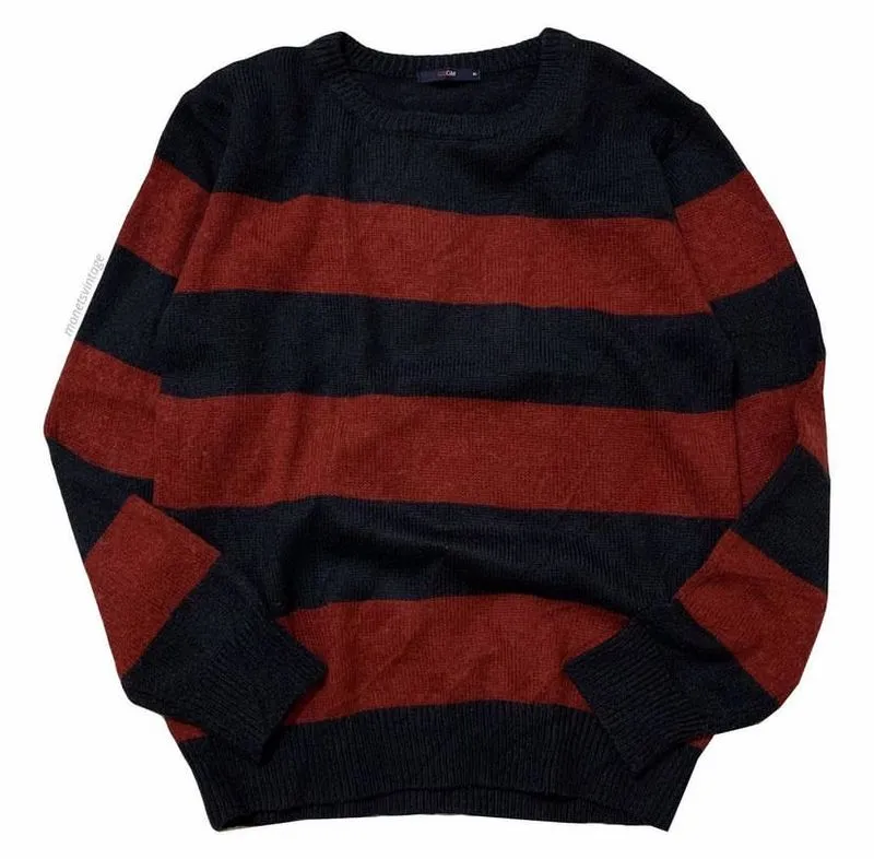 Vintage Grunge Sweater Pria burgundy black photo 1