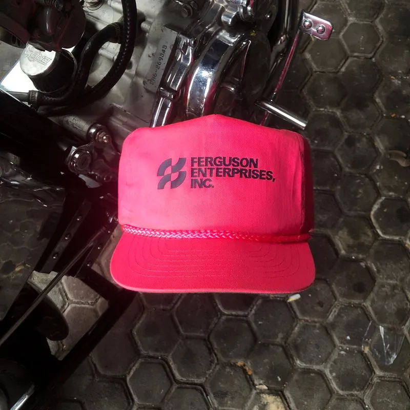 Vintage Fergusion Pink Nylon Rope Hat photo 1
