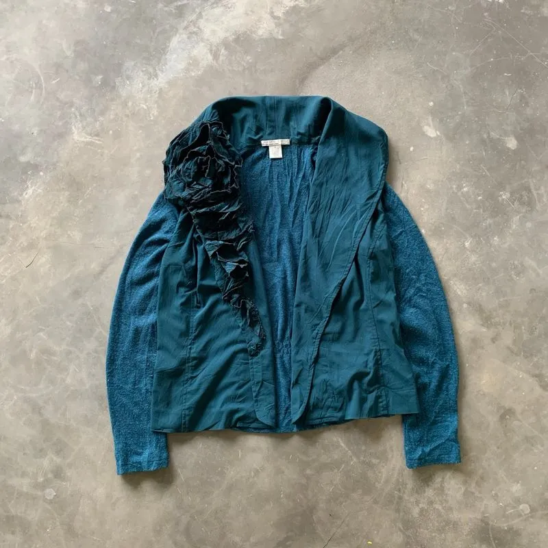 Alberto Makali Ruffle Rossete Open Front Cardigan photo 1