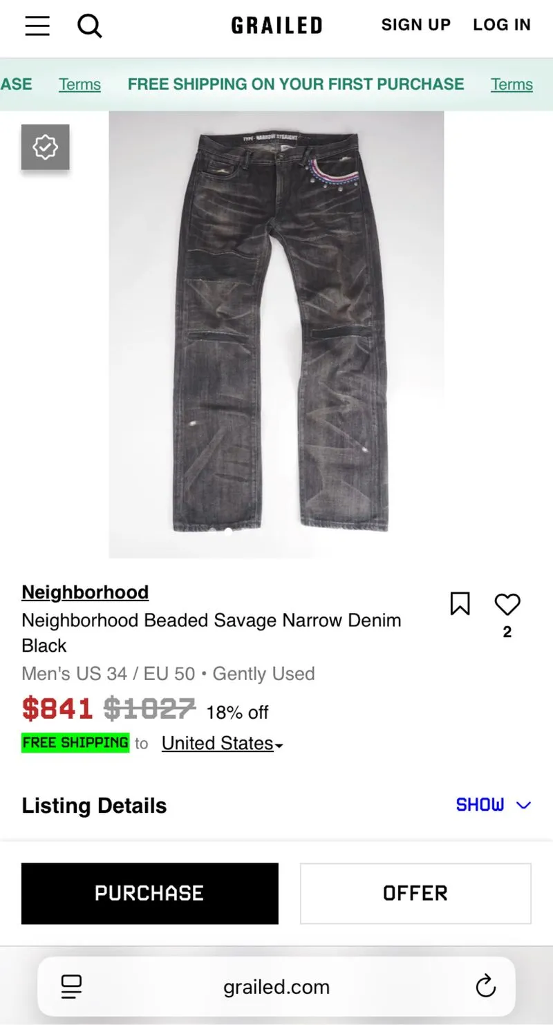 Neighborhood gimme shelter selvedge denim photo 1