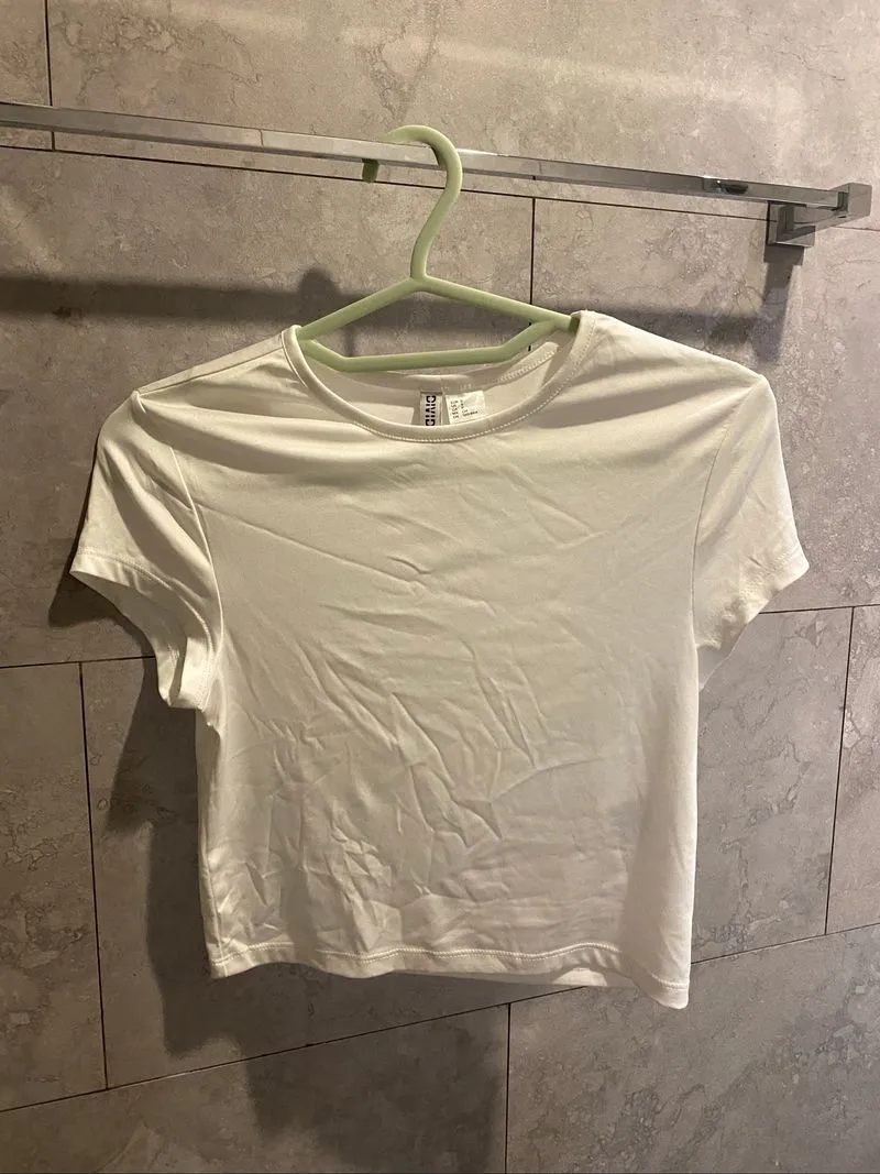 ORI H&M KAOS PUTIH POLOS STRETCHY photo 1