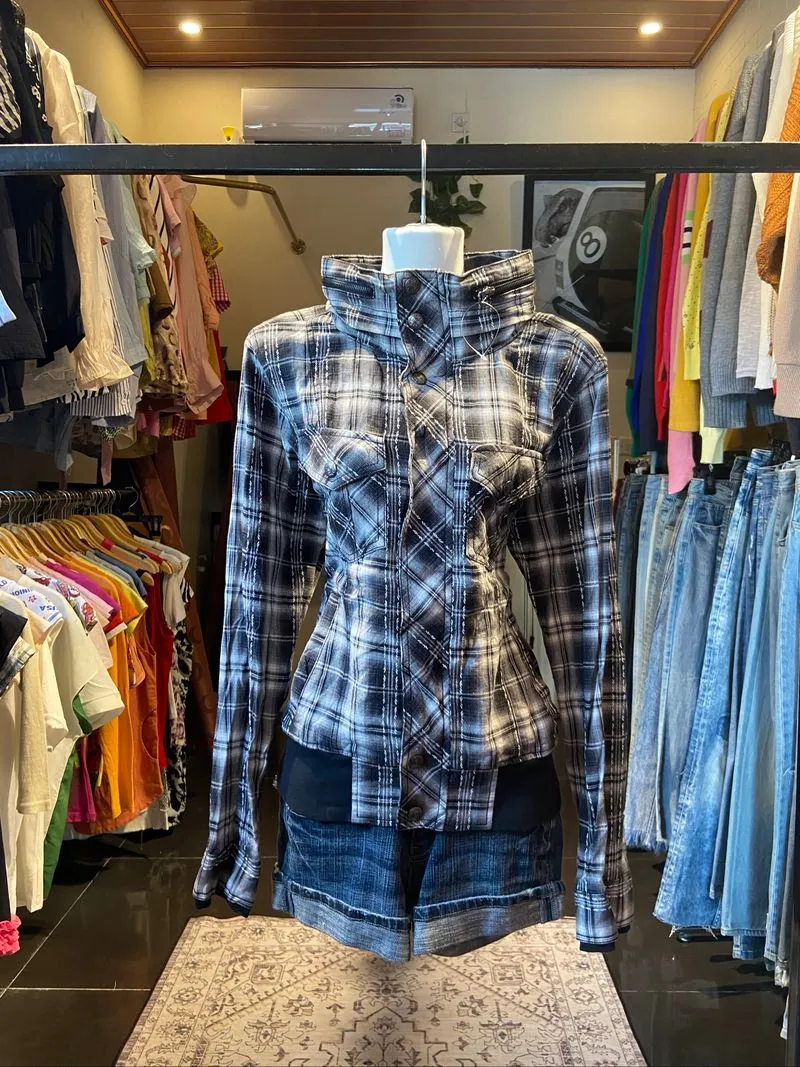 31040Strom Plaid bono zip jacket  photo 1