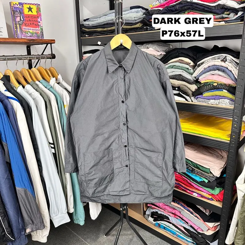 Dark Grey Trench Coat Jacket photo 1