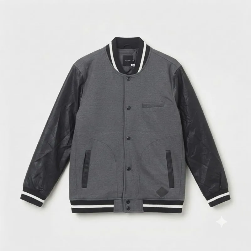 UGIZ Korean Faux Leather Varsity Jacket photo 1