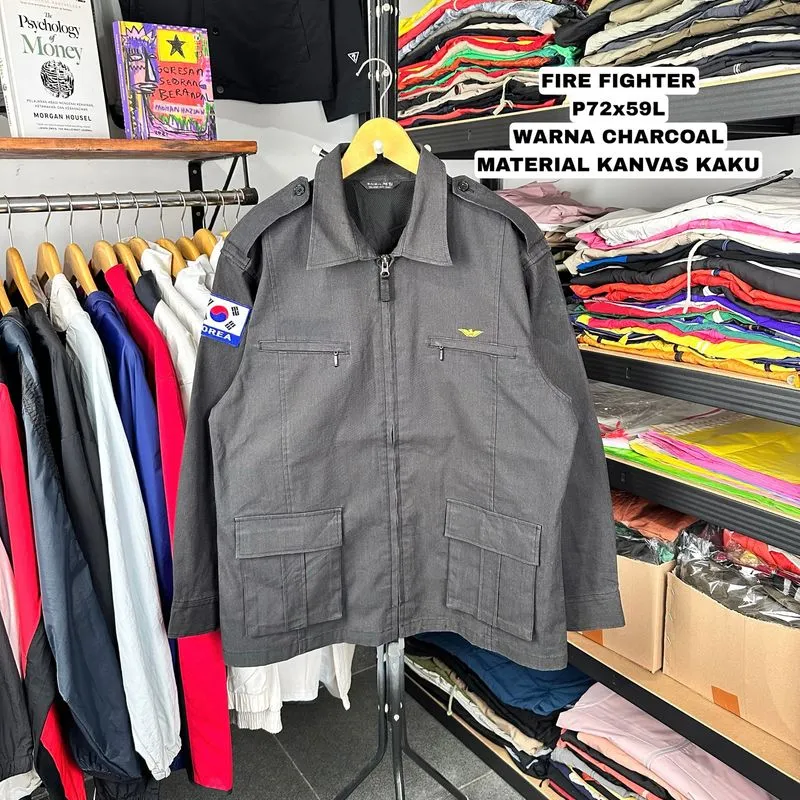 Fire Fighter Charcoal Canvas Jacket photo 1