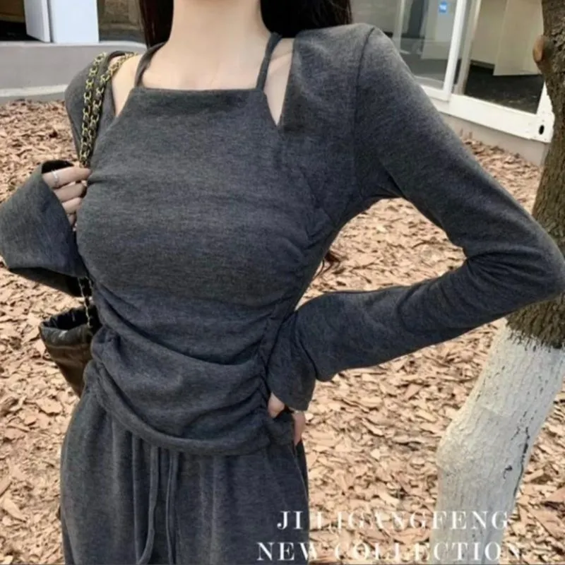 Square neck layer long sleeve top photo 1