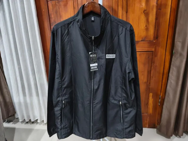 Jaket windbreaker running police reflektif photo 1