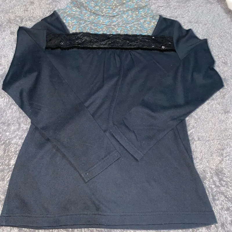 BAJU LENGAN PANJANG LACE TURTLE NECK RENDA photo 1