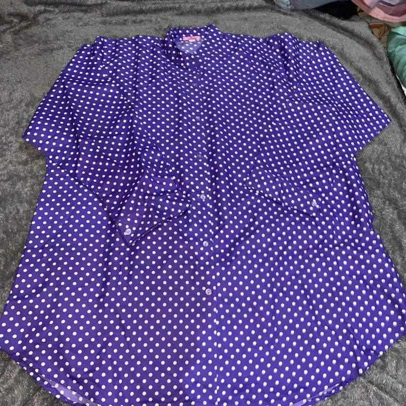 KEMEJA POLKADOT PURPLE UNGU XXL photo 1