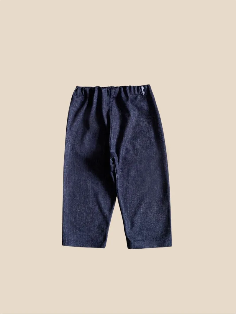 Basic stretch chambray pants kids celana anak photo 1