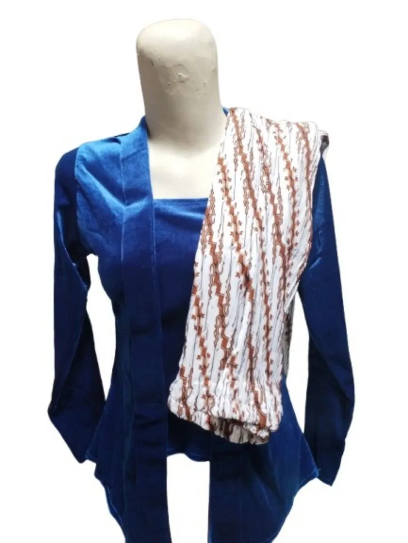 kebaya bludru biru + rok photo 1