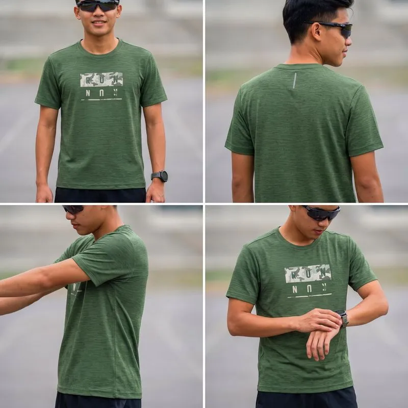 Kaos Lari Pria Motif Serat Army Stretchy Size XL photo 1