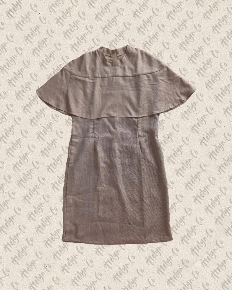 Royce Texture Cape Choco Midi Dress photo 1