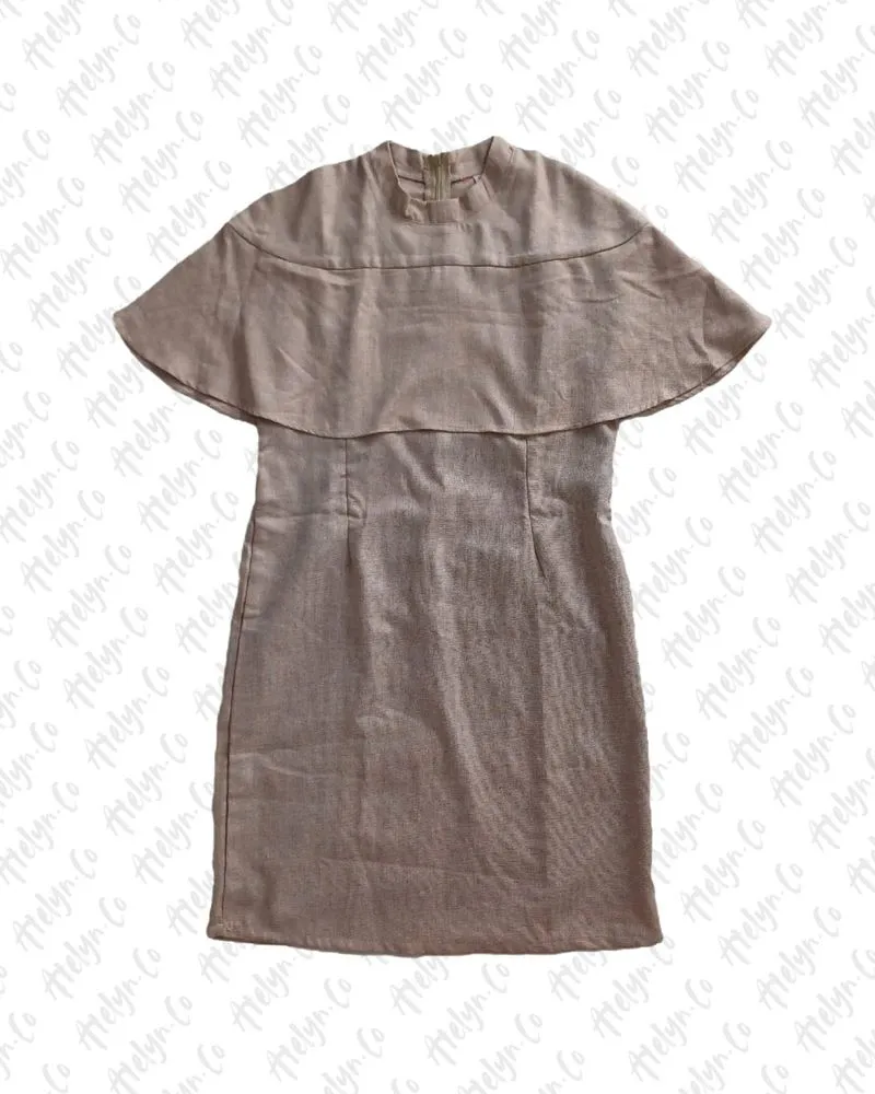 Royce Texture Cape Choco Midi Dress photo 1