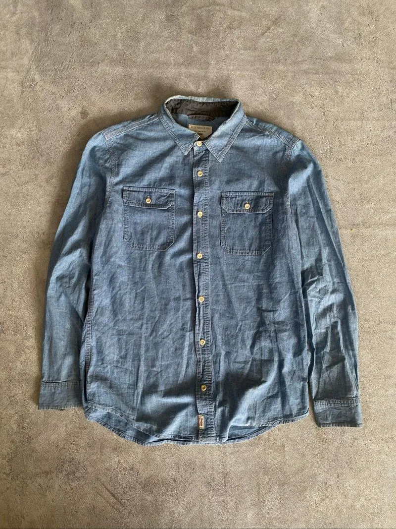 Vintage Buckaroo Jeans Denim Chambray Work Shirt Blue photo 1