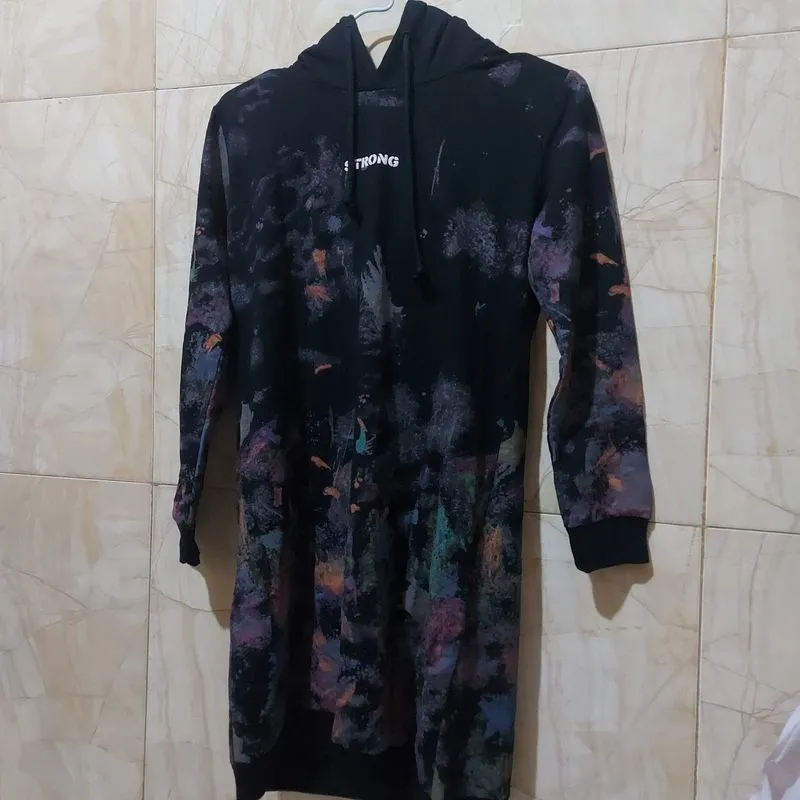 Hoodie jaket hitam warna warni nevada photo 1