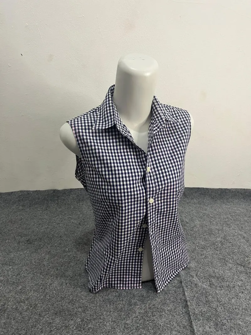 PL Kemeja wanita - Kemeja sleeveless warna navy -Ready hanya photo 1