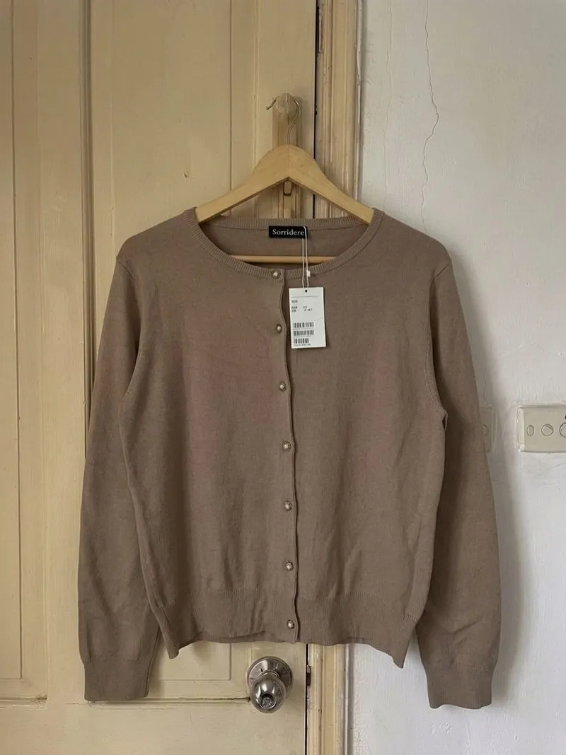 SORRIDERE|Korean Basic Cardigan Brown Oneck photo 1