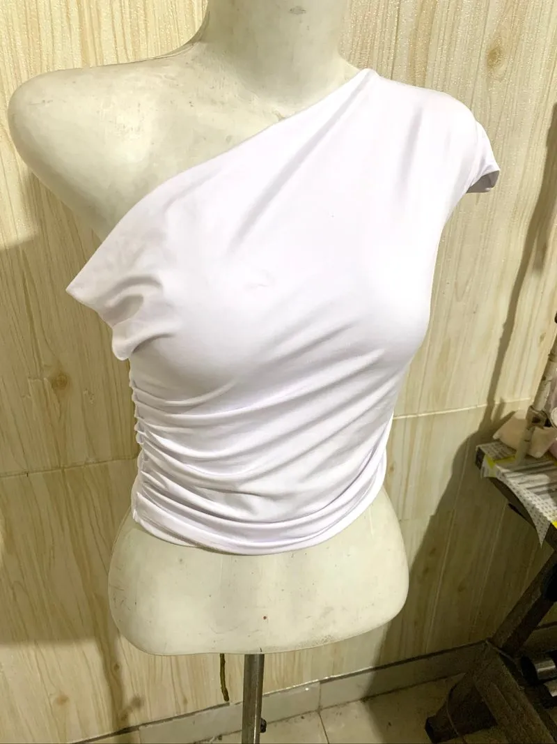 One Shoulder Ruched Top, Croptop photo 1