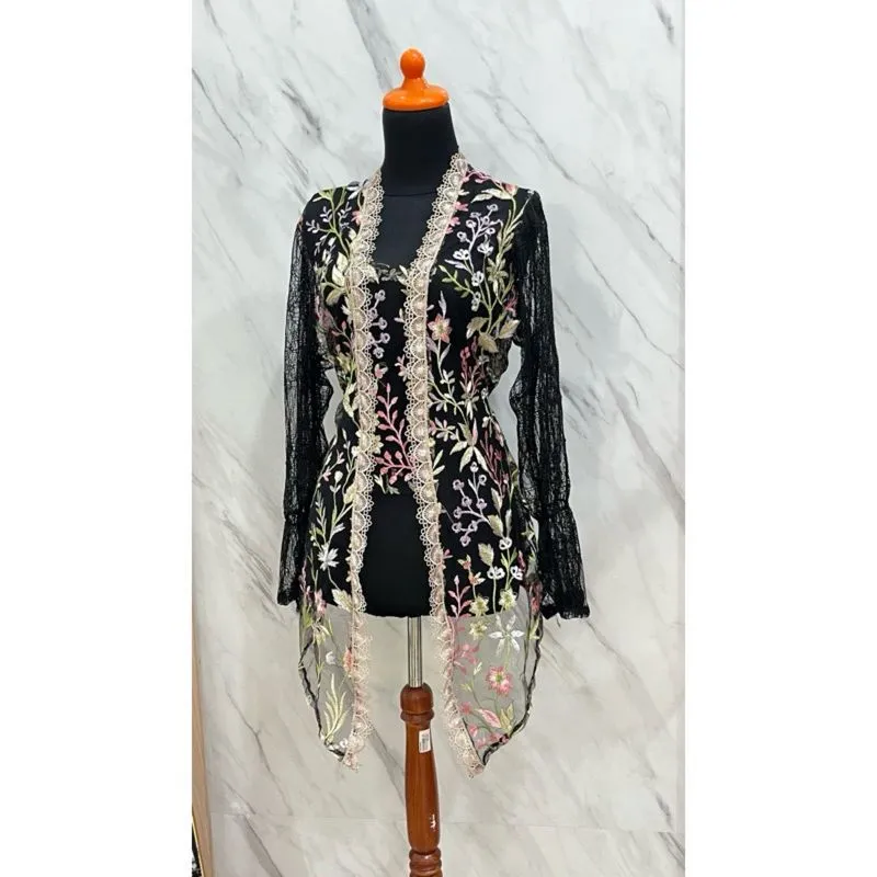 Black Flowery Kebaya photo 1