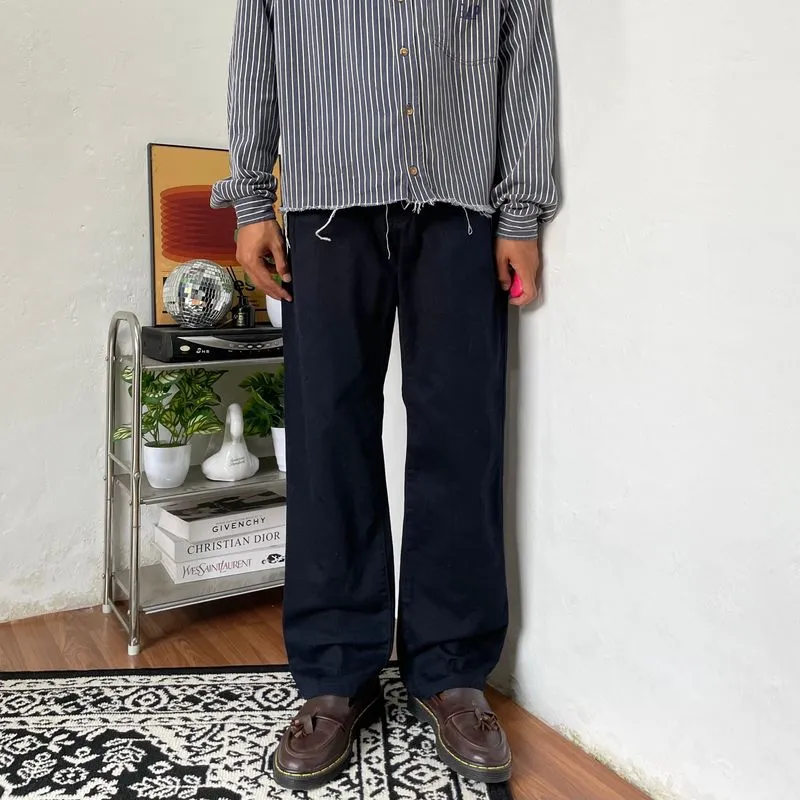 vintage 90’s solid black denim Japanese loose fit photo 1