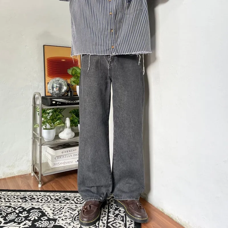 90’s Black and Grey denim baggy made in Japan photo 1