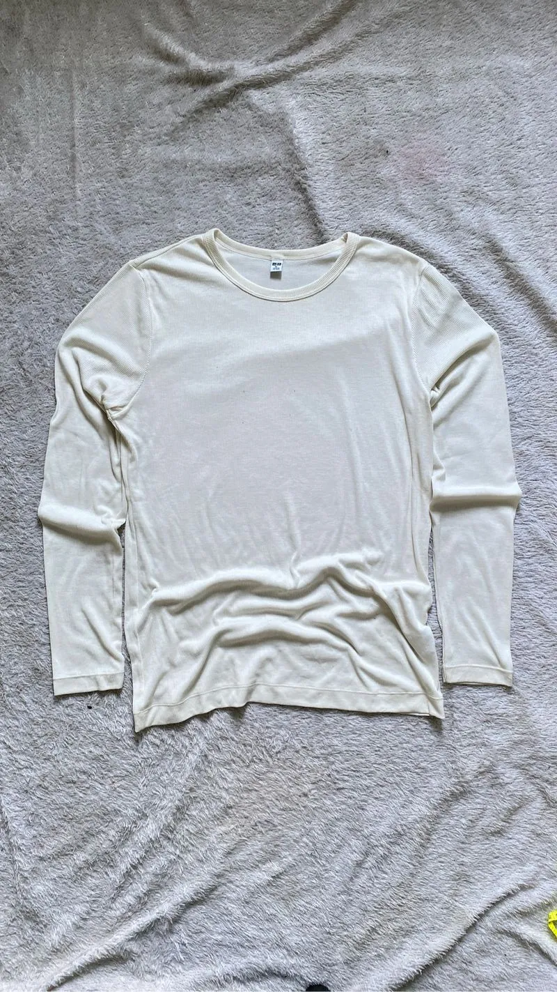 wafle white longsleeve uniqlo photo 1