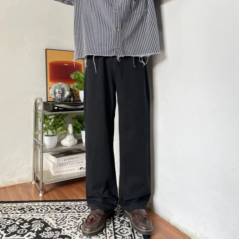 by Seoul solid black denim baggy loose jeans photo 1