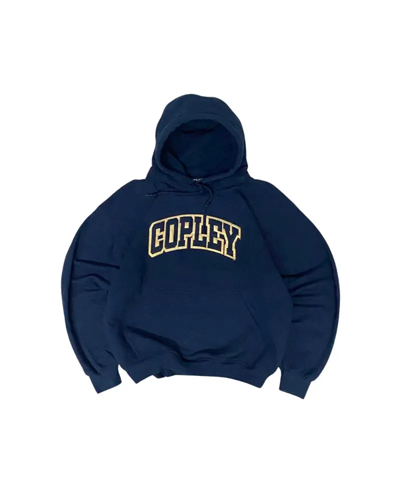 1990s Vtg Copley Navy Faded Boxy Hoodie by Gildan Heavy Blen photo 1