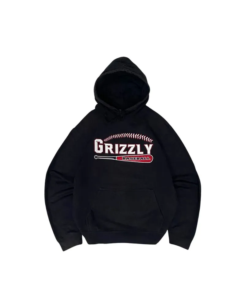 2000s Vtg Grizzly Baseball Black Faded Boxy Hoodie by Port & photo 1
