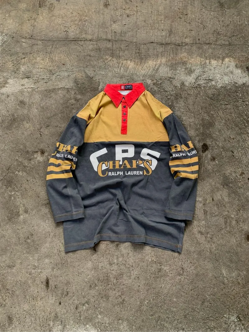 Item(s) : Vintage Chaps Polo Ralph Lauren Yellow Grey  photo 1
