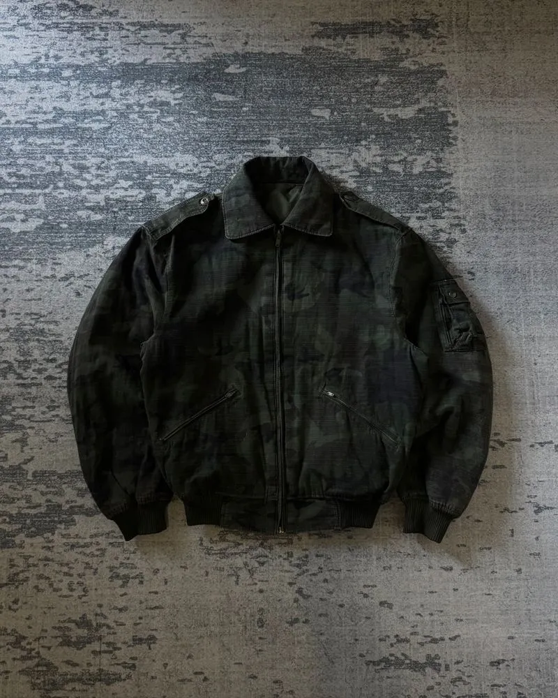 Vintage Military Camo Ripstop Reversible Bomber Jacket photo 1