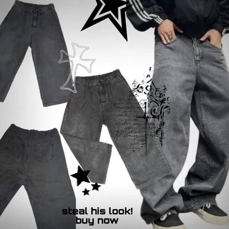 Classic dark grey baggy jeans photo 1