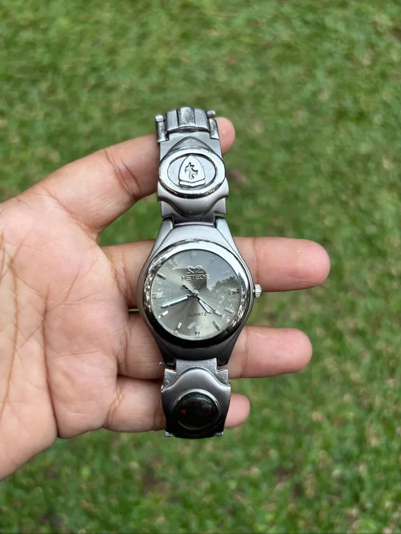 JAM TANGAN METEOR ANALOG SILVER ON SILVER DIAL BTG photo 1
