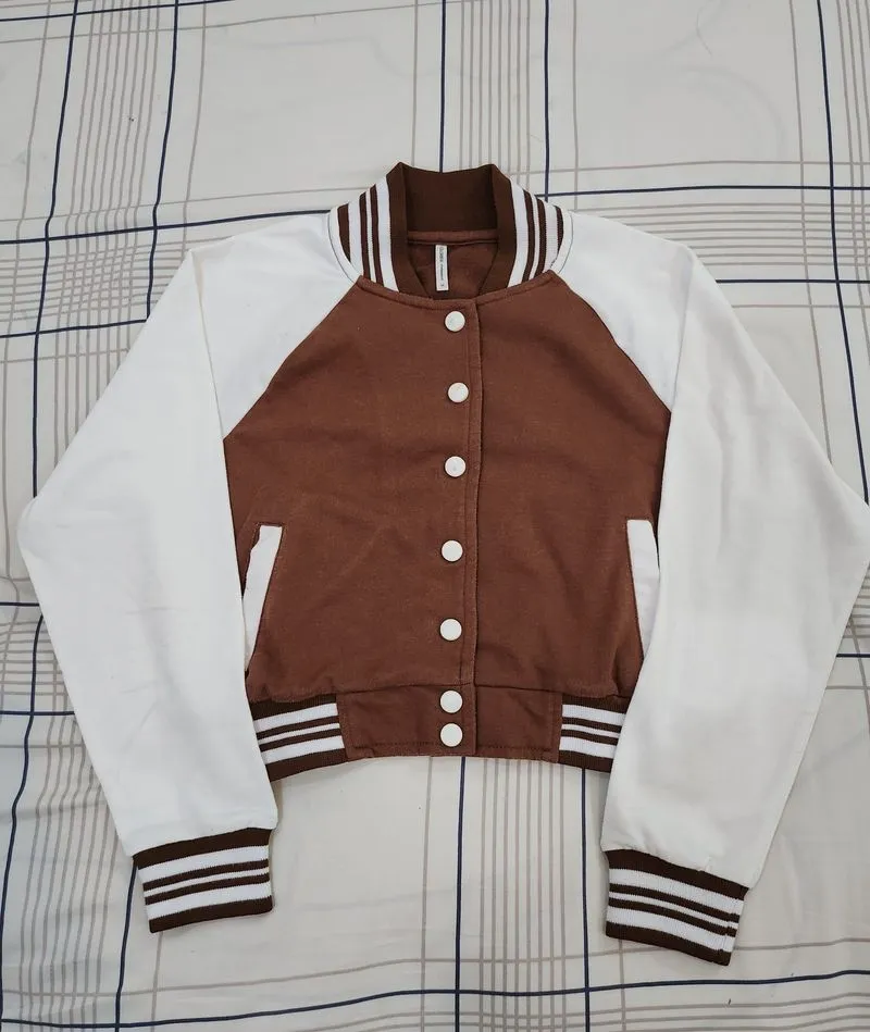 Colorbox Cropped Varsity Jacket (M) photo 1