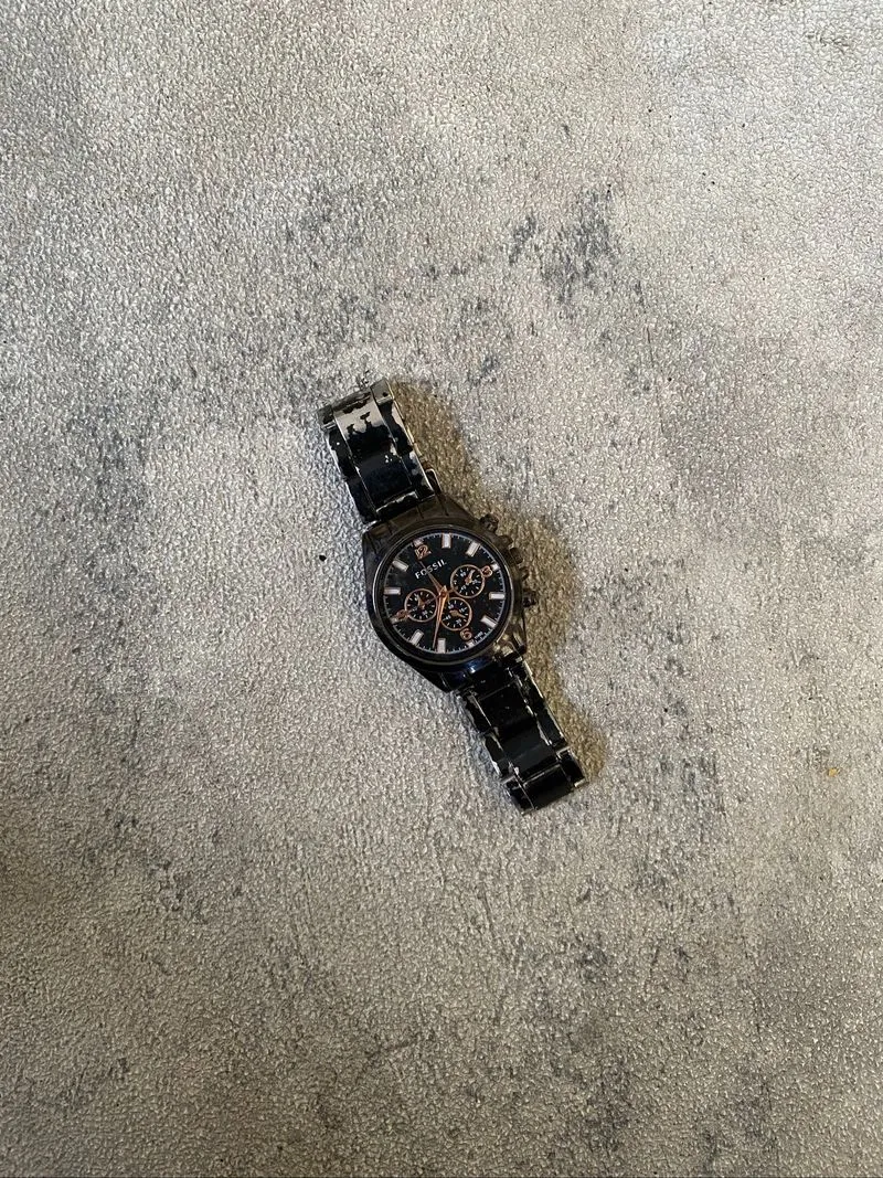 Vintage Fossil Black Chronograph Style Rose Gold Watch photo 1