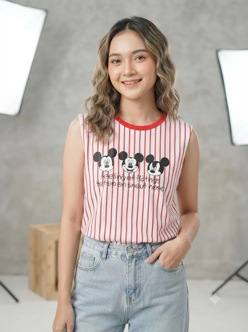 Tank Top Wanita Urban Style Motif Mickey Mouse photo 1