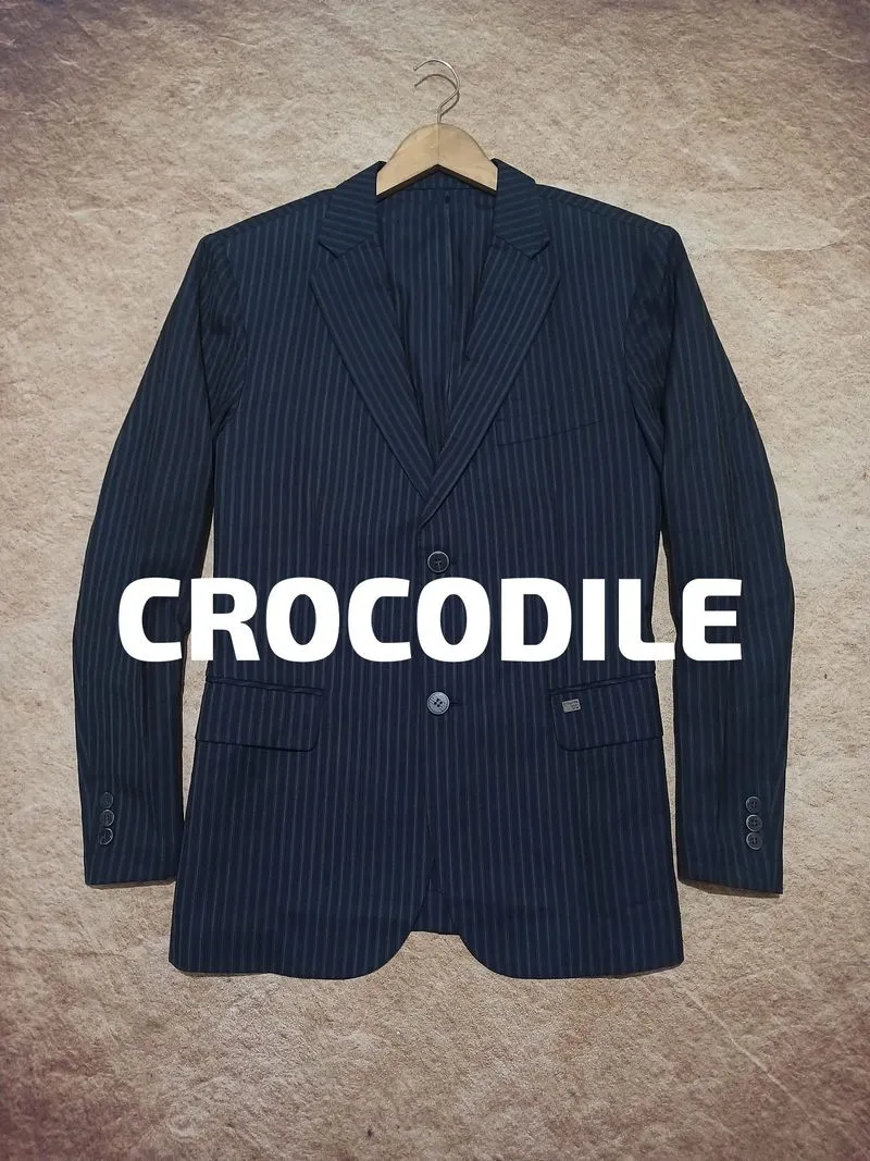 Crocodile blazer slimfit second thrift original photo 1