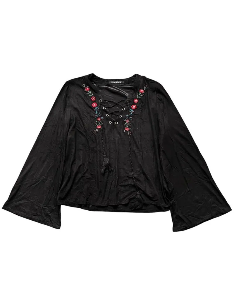 Vkei Victorian Gothic Flared Laces Up Top photo 1