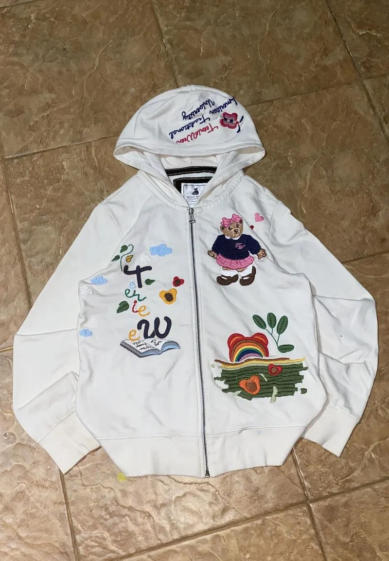 Teenie Weenie Y2K Coquette Hoody Wanita white pink photo 1