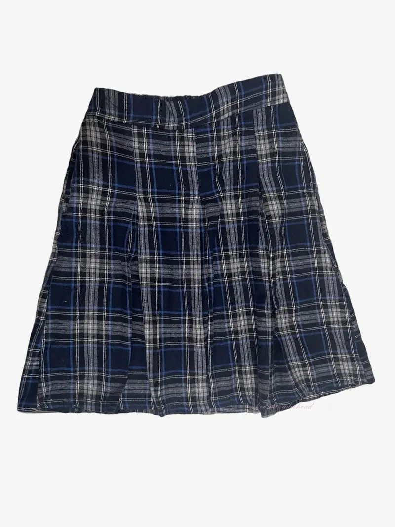 vintage plaid pleated midi skirt photo 1