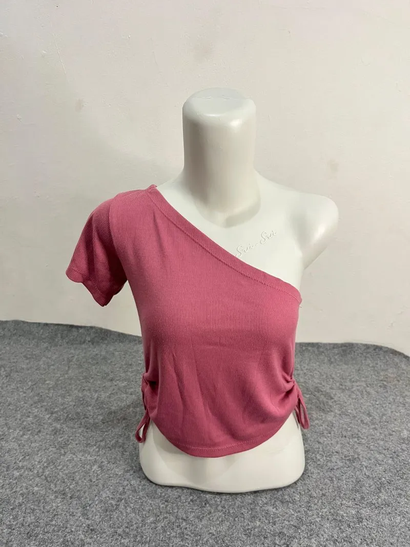 PL Pluffy's choice Kaos crop top - Ada tali serut - 1pcs photo 1