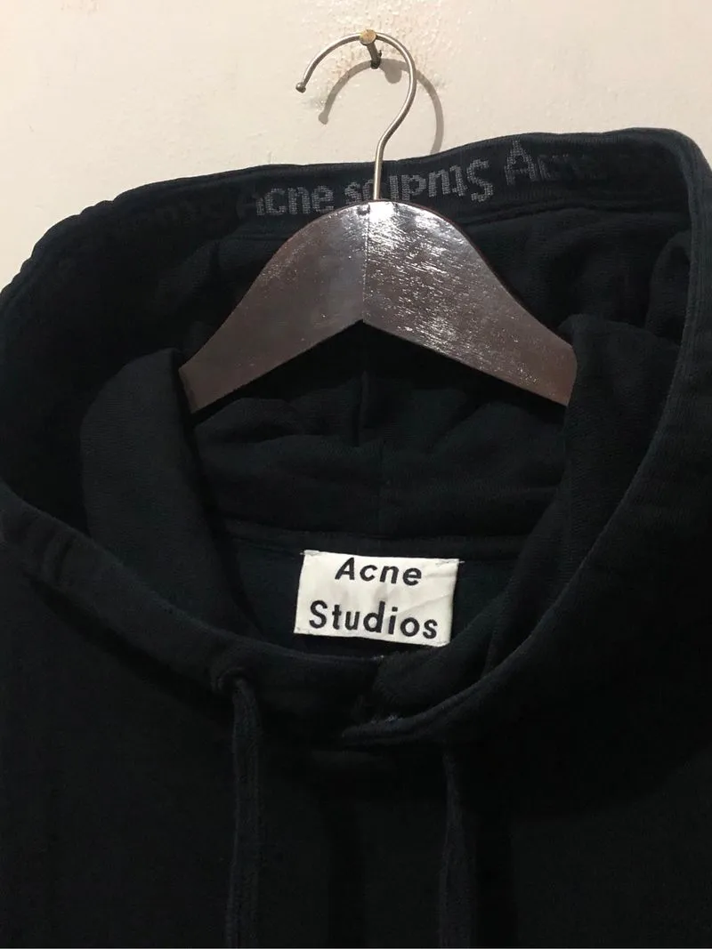 Acne Studios Yala As Rib AW17 Hooded Black Blank Hoodie - Preloved