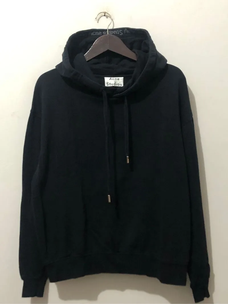Acne Studios Yala As Rib AW17 Hooded Black Blank Hoodie photo 1