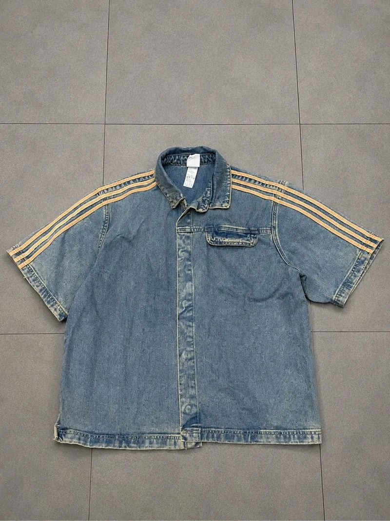 adidas kemeja denim essentials wash photo 1