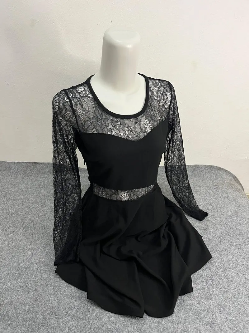 PL Dress wanita - Lace black dress warna hitam - Ready 1 photo 1