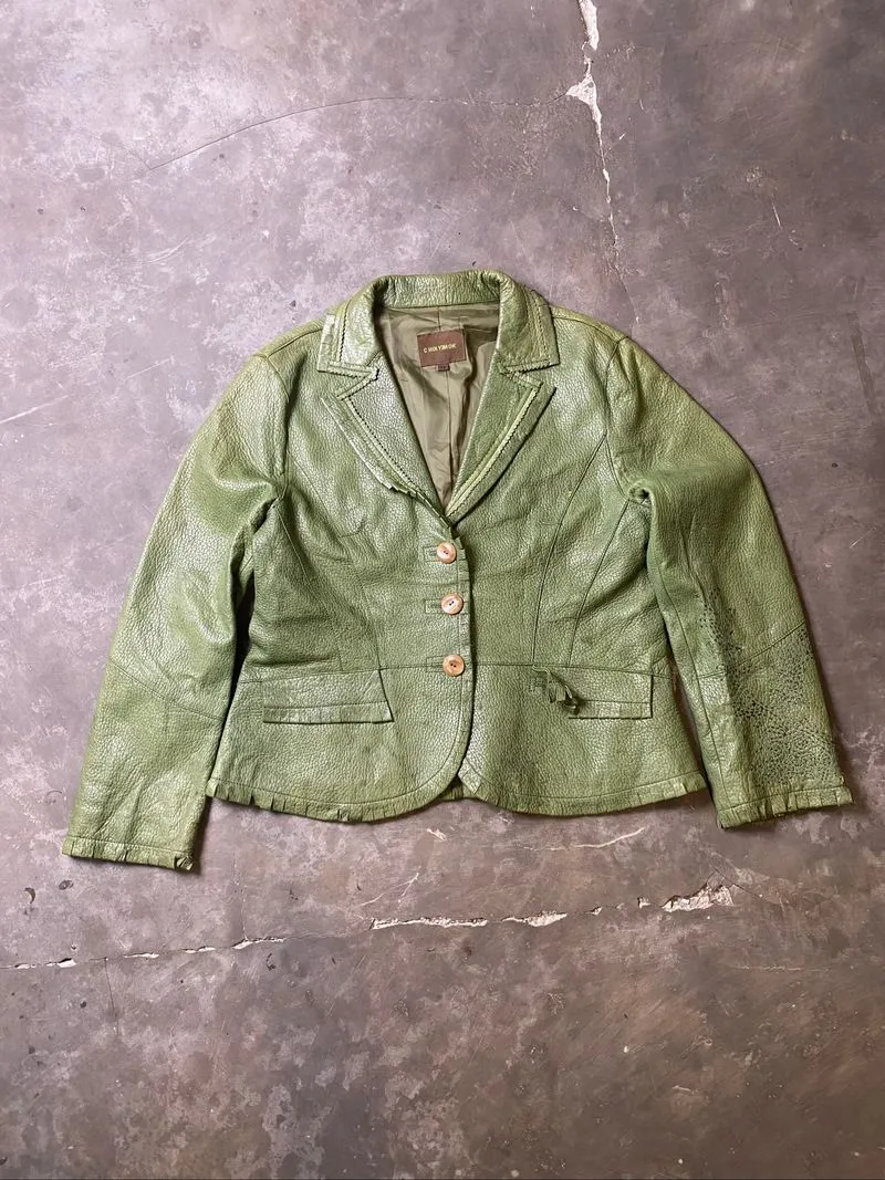 vintage leather jacket blazer  photo 1