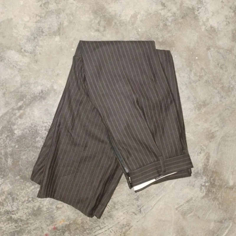 Celana Formal Pria Coklat Garis | Korean Office Pants | Stra photo 1