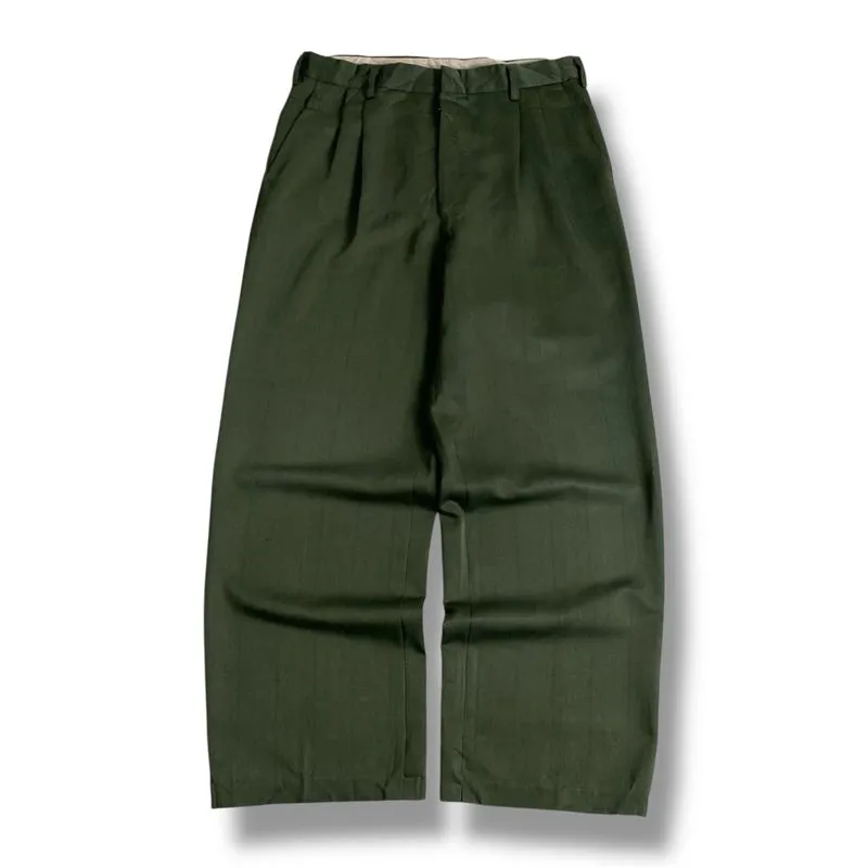 celana bahan hijau tua VTG   photo 1