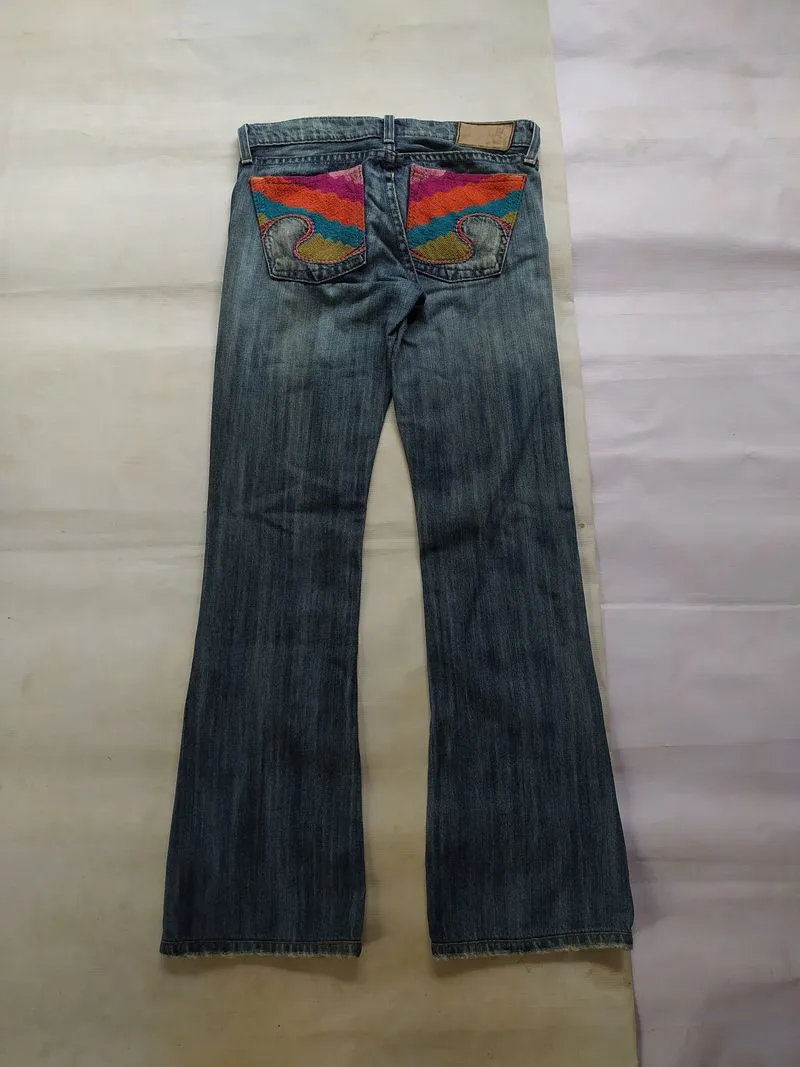 Street Denim Low Rise Flare Boot Cut Jeans Made In USA photo 1